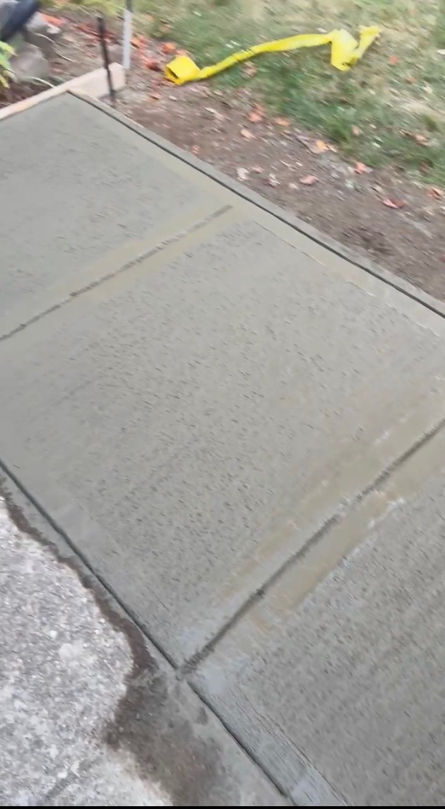 Concrete walkway pour