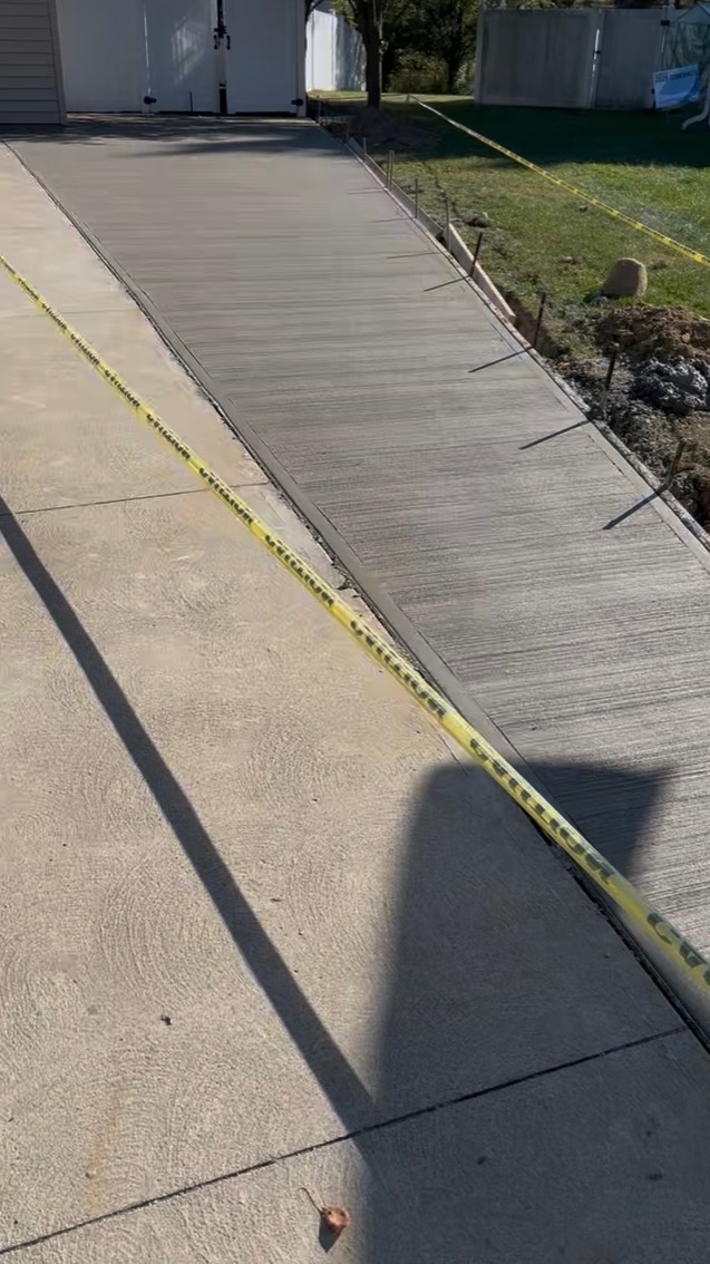 New concrete driveway